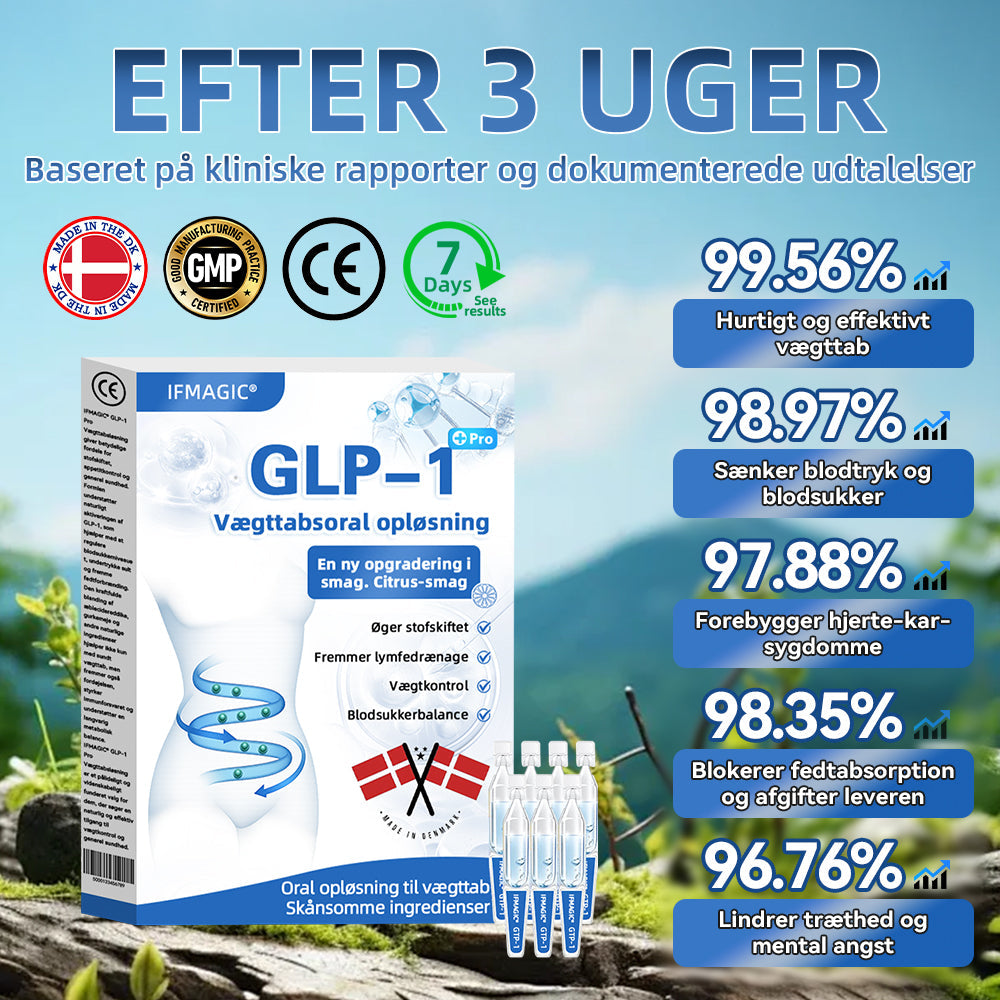 IFMAGIC® GLP-1 Pro Vægttab Oral Opløsning👩⚕️En dosis om dagen – synlige resultater inden for 7 dage🔥Velegnet til kroniske sygdomme, fedme, diabetes, hjerte-kar-sygdomme🥰