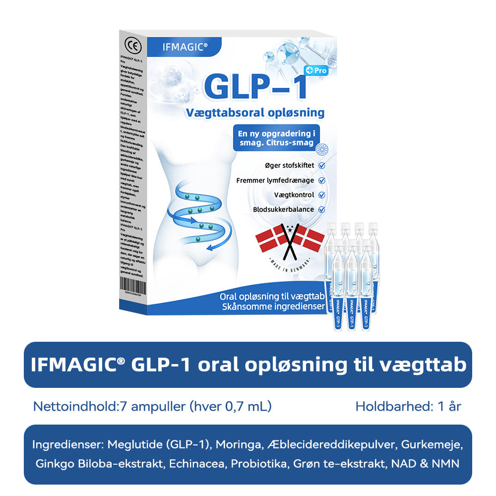 IFMAGIC® GLP-1 Pro Vægttab Oral Opløsning👩⚕️En dosis om dagen – synlige resultater inden for 7 dage🔥Velegnet til kroniske sygdomme, fedme, diabetes, hjerte-kar-sygdomme 🏆