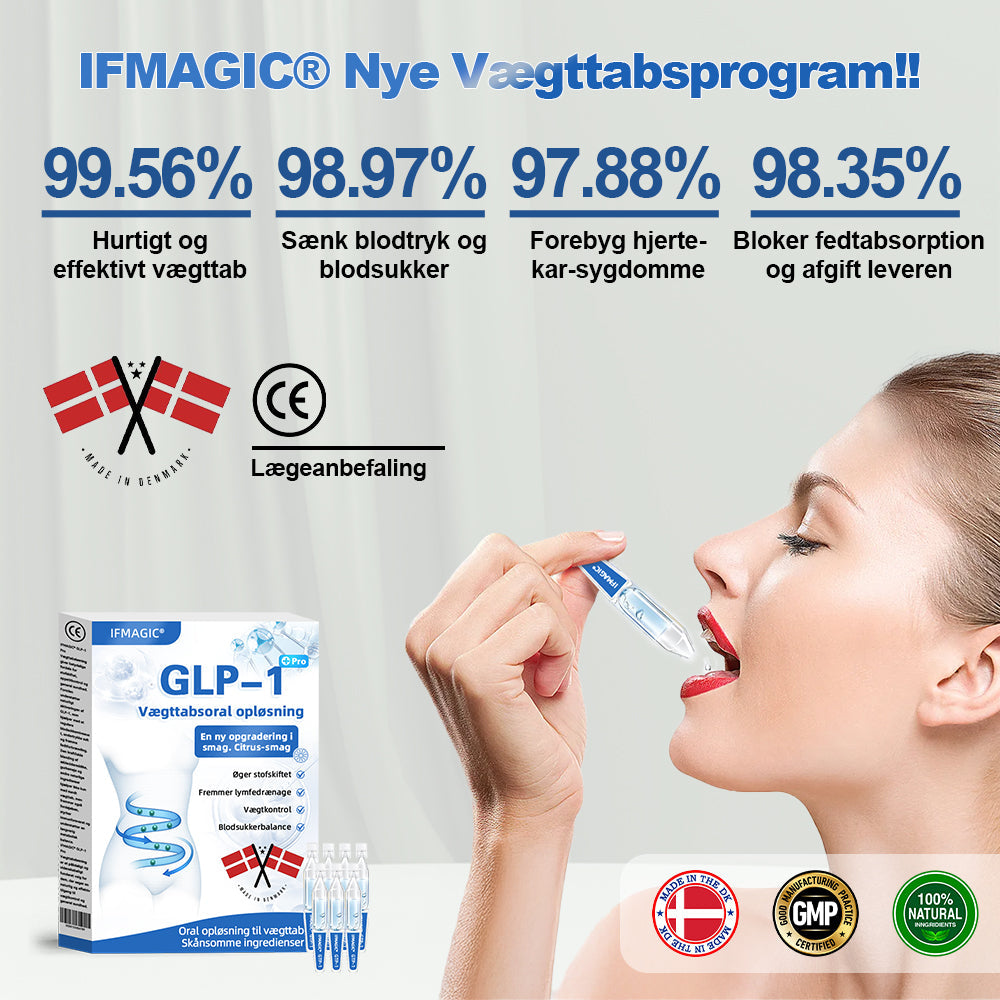 IFMAGIC® GLP-1 Pro Vægttab Oral Opløsning👩‍⚕️En dosis om dagen – synlige resultater inden for 7 dage🔥Velegnet til kroniske sygdomme, fedme, diabetes, hjerte-kar-sygdomme🥰